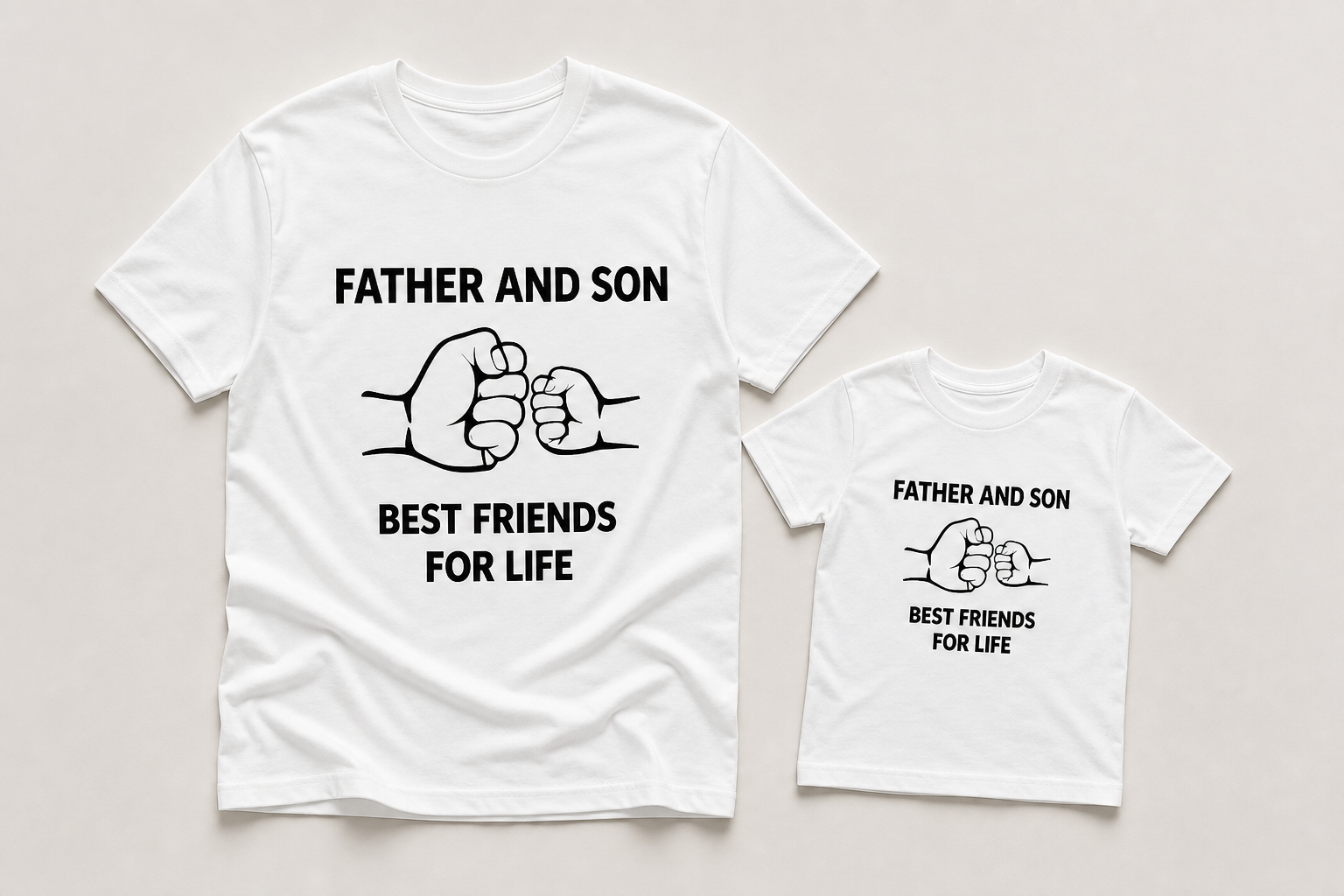 Matching Shirt Set Best Friends For Life Vater und Sohn — Premium Mockup