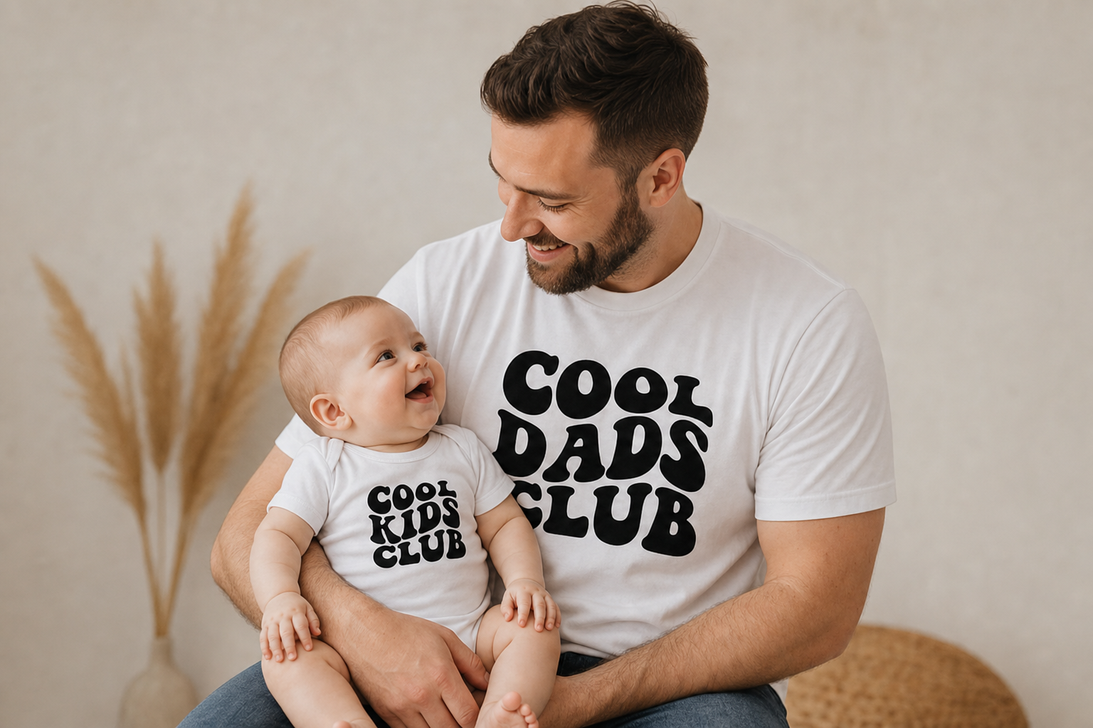 Matching Shirt Set Dads Club Kids Club Vater und Sohn — Product Hero