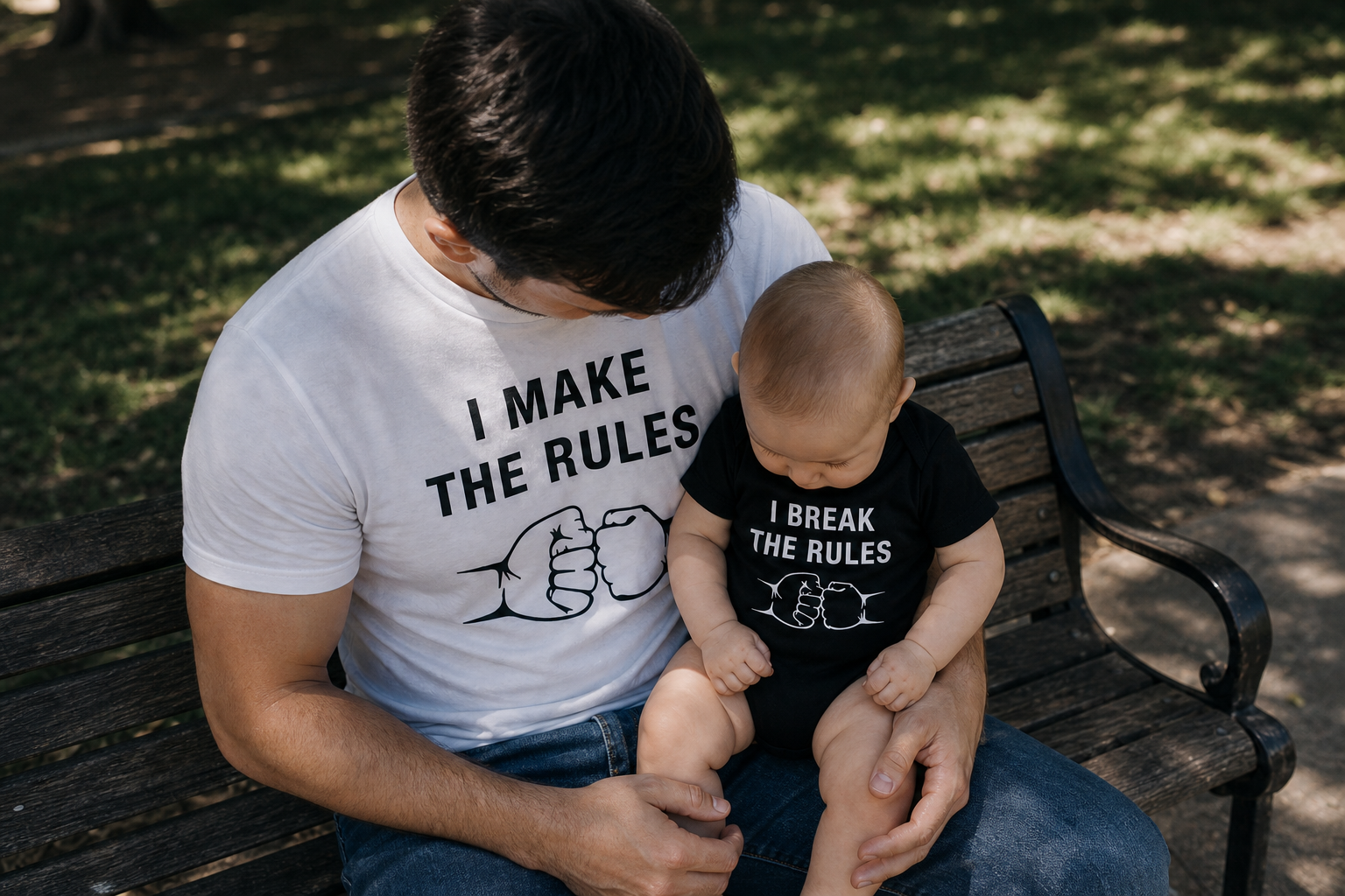 Matching Shirt Set Rule Maker Rule Breaker Vater und Sohn — Authentic Moment