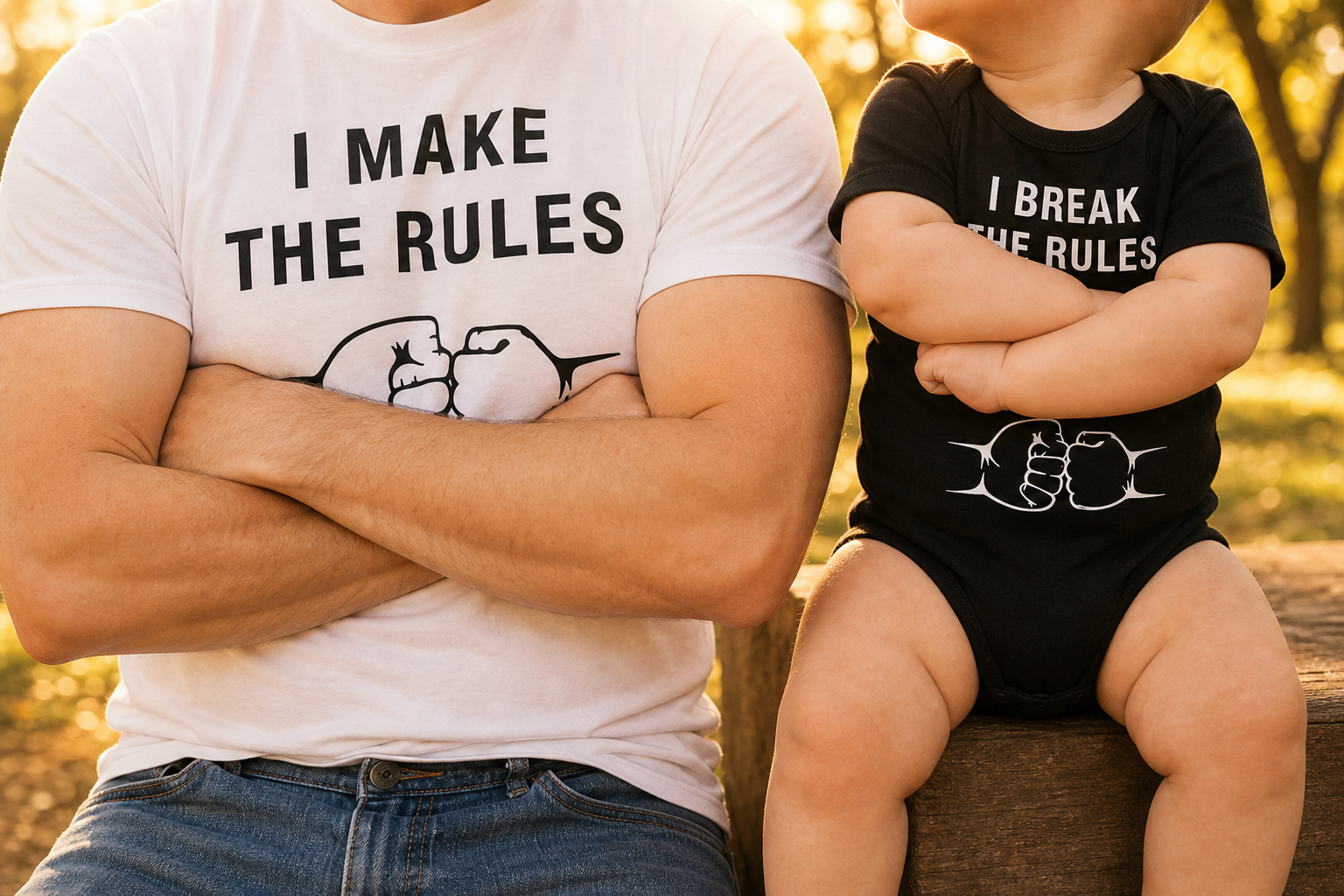 Matching Shirt Set Rule Maker Rule Breaker Vater und Sohn — Lifestyle Story