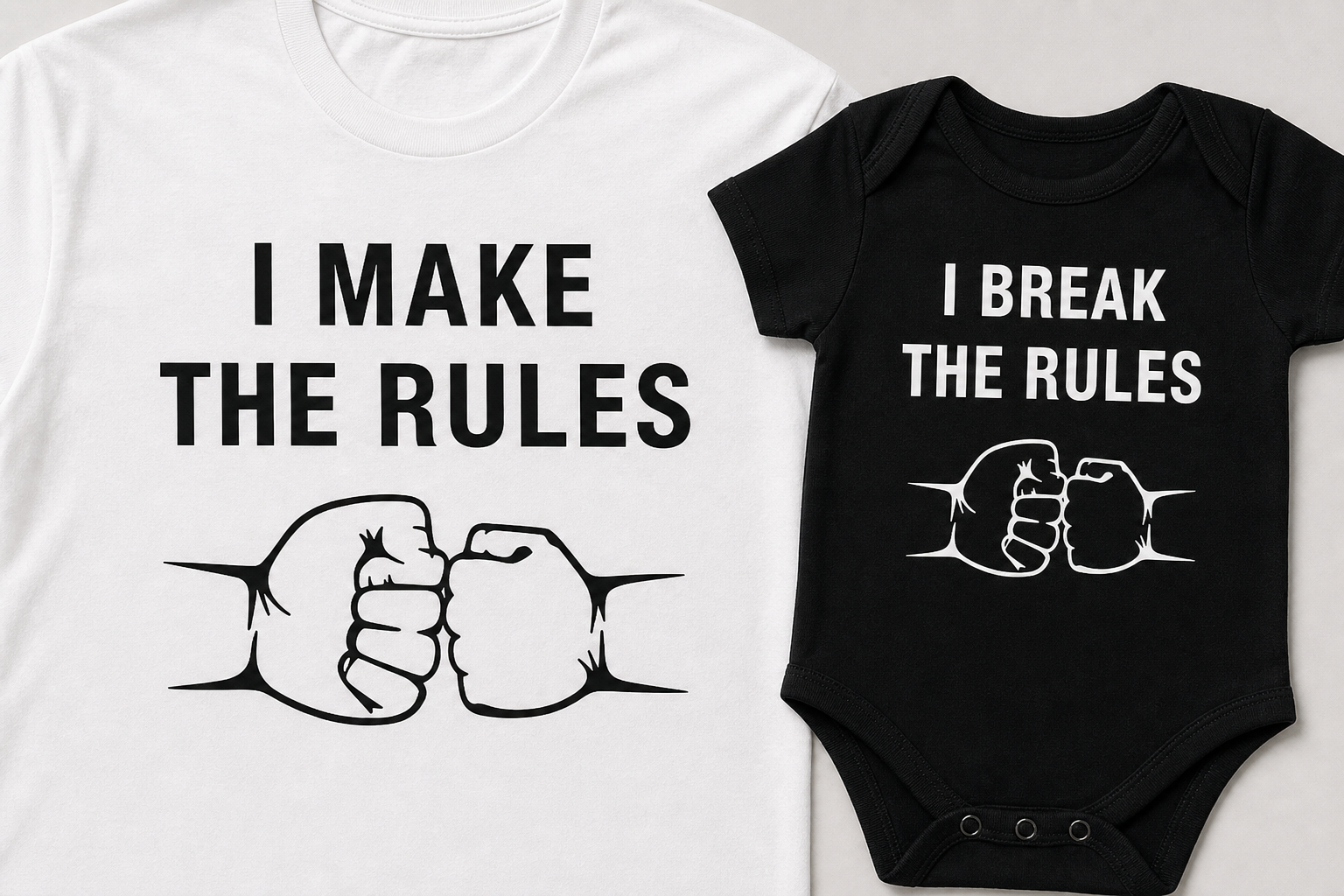 Matching Shirt Set Rule Maker Rule Breaker Vater und Sohn — Product Detail