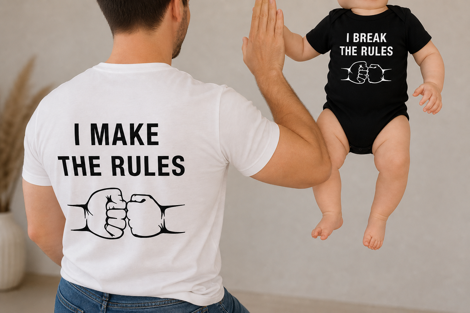 Matching Shirt Set Rule Maker Rule Breaker Vater und Sohn — Relationship