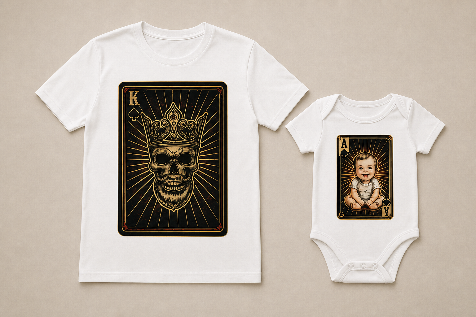 Matching Shirt Set The King The Prince Vater und Sohn — Product Hero