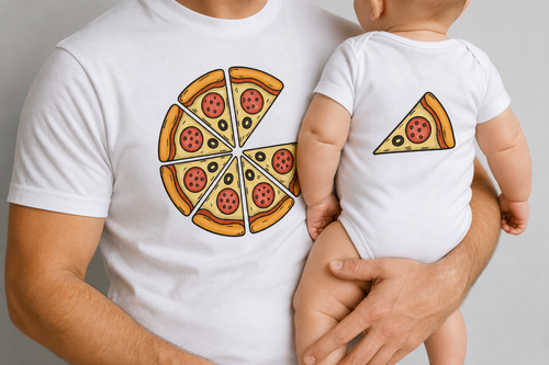 Matching Shirt Set Pizzaslice Vater und Kind — Relationship
