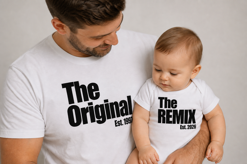 Matching Shirt Set The Original The Remix Vater und Sohn — Product Hero